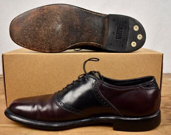 Florsheim Burgundy/black Plain Toe Saddle Oxford Size: 9B - Etsy display picture 2