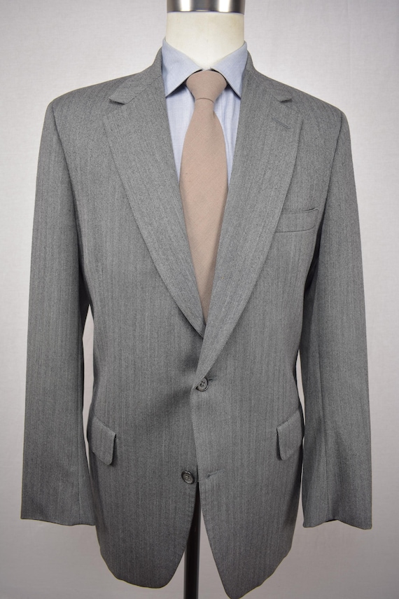 Size: 42L 1976-1994 Brooks Brothers Gray Herringbone 100% Wool Two
