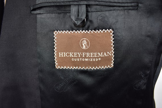 1995-2004 Hickey Freeman Solid Black 100% Wool Tw… - image 6