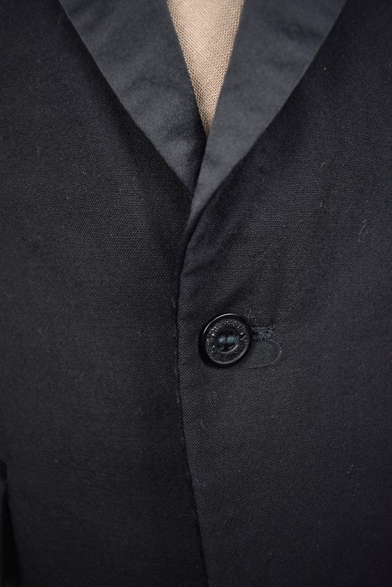 1970's After Six Solid Black Wool One Button Dinn… - image 2