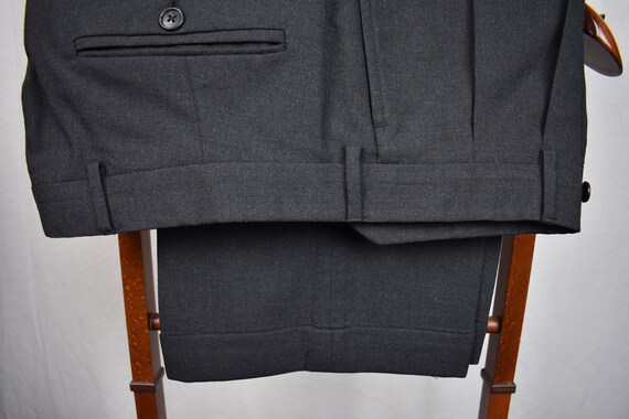 Corbin Solid Dark Gray Worsted Wool Two Button Tw… - image 9