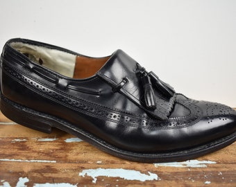 Allen Edmonds VTG Arlington Black Leather Kiltie Tassel Loafers Shoes Size 9 D Allen Edmonds Arlington Black Leather Kiltie Tassel Loafers  main image 4