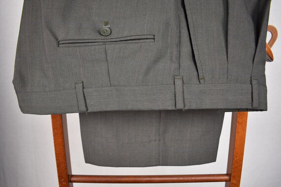Johnny Carson Solid Greenish Gray Wool Blend Two … - image 10