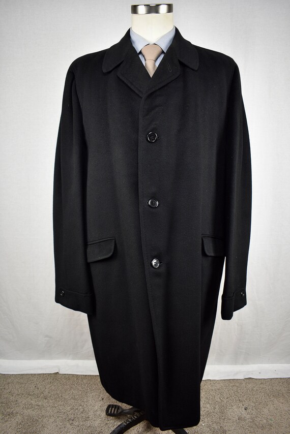 1962-1976 Eagle Clothes Solid Black Wool Blend Th… - image 2