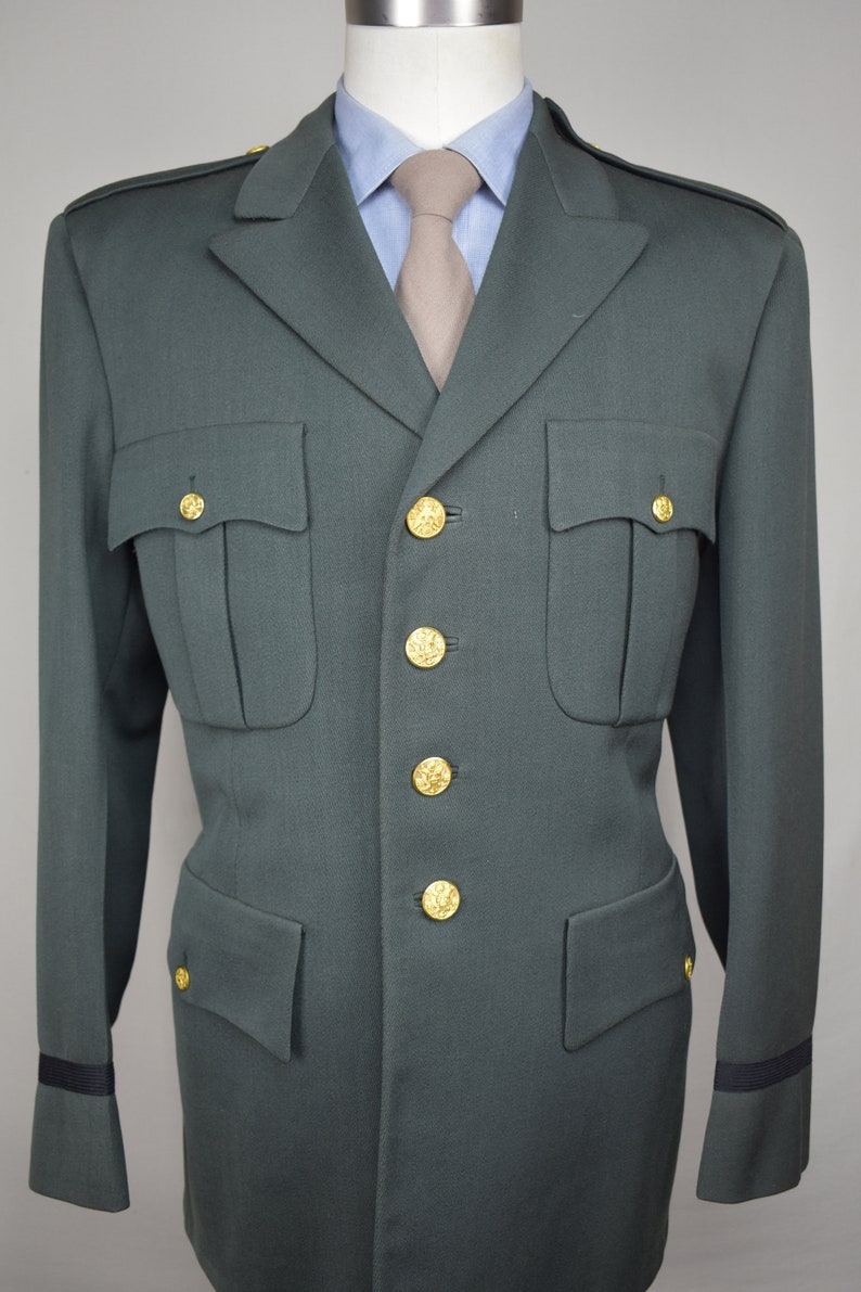 1950's Army Uniform Dark Green Wool Four Button Two Piece - Etsy