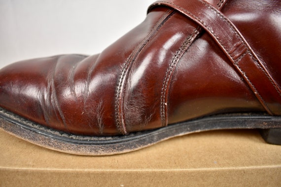Buy Unbranded Brown Plain Toe Monk Strapped Chukka Boot  display picture 1