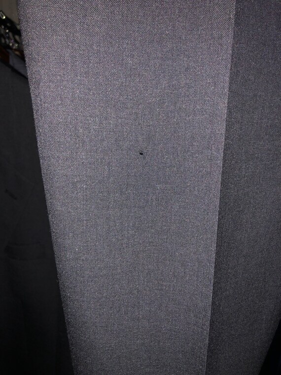 Corbin Solid Dark Gray Worsted Wool Two Button Tw… - image 10