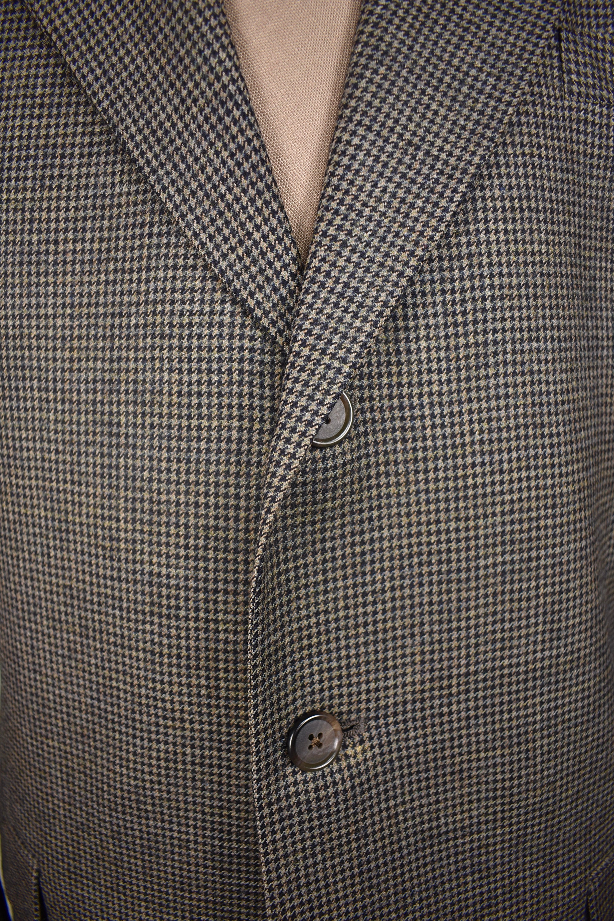 Hart Schaffner Marx Brown Houndstooth Worsted Wool Two Button - Etsy
