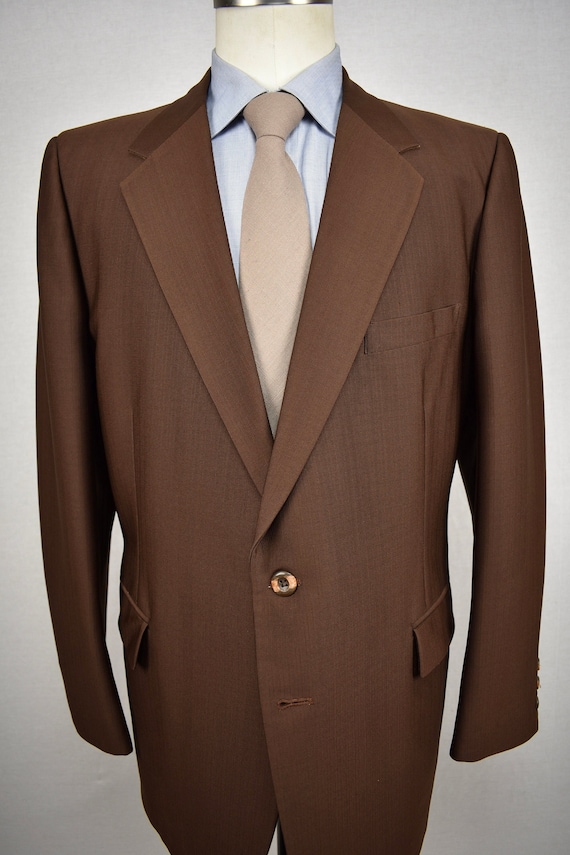 1970-80's Foreman & Clark Solid Brown Polyester Tw