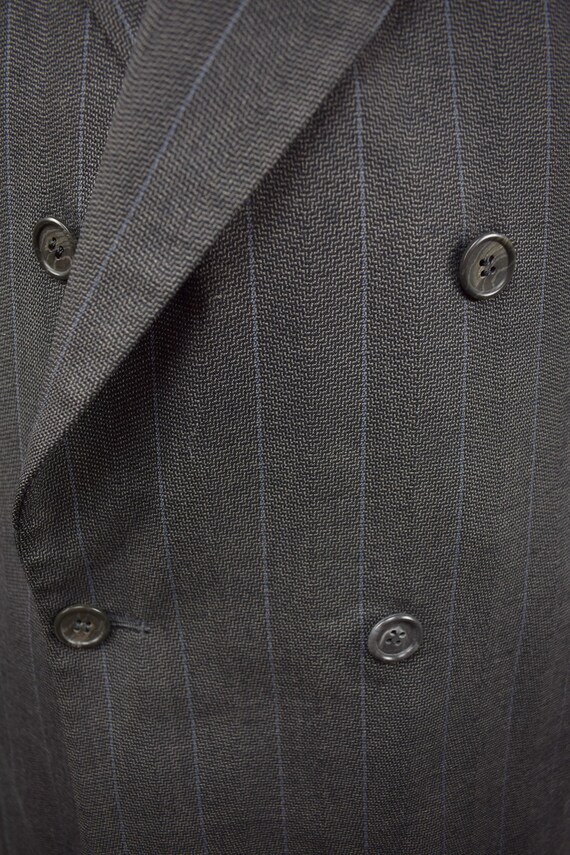 スーツ grosgrain DOUBLE-BREASTED STRIPED JACKET Givenchy Monsieur Dark Gray Striped Wool Double Breasted Suit Coat
