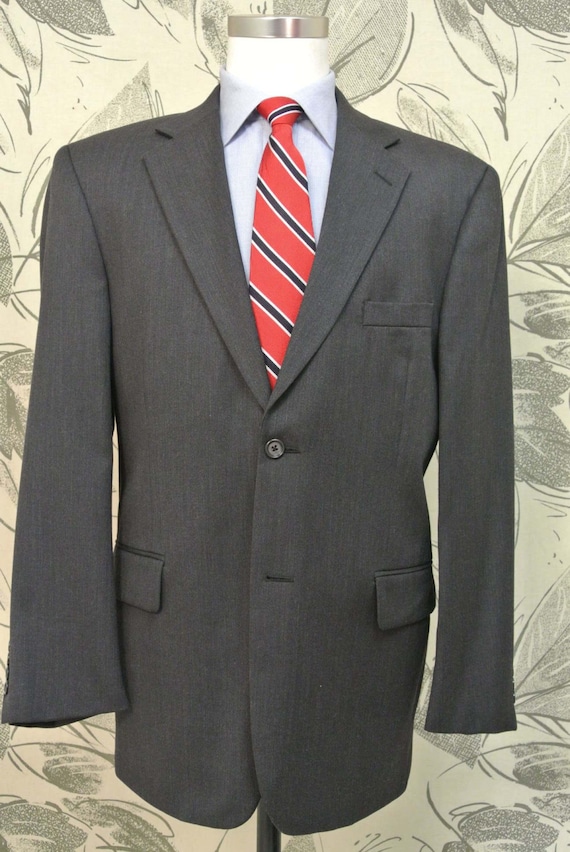 Pronto Uomo Charcoal 100% Worsted Wool Two Button