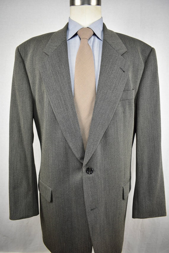 1995-2004 Hugo Boss Solid Gray 100% Wool Two Butto