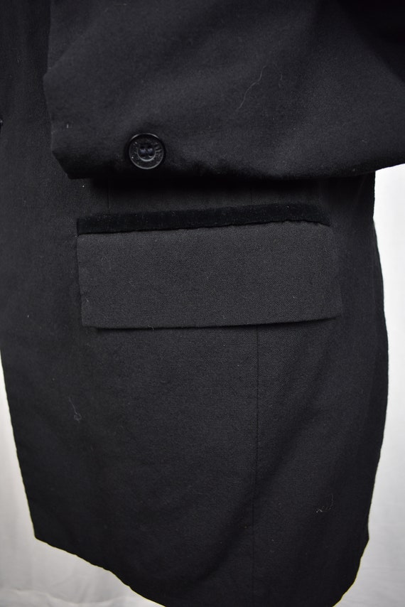 1970's After Six Solid Black Wool One Button Dinn… - image 4