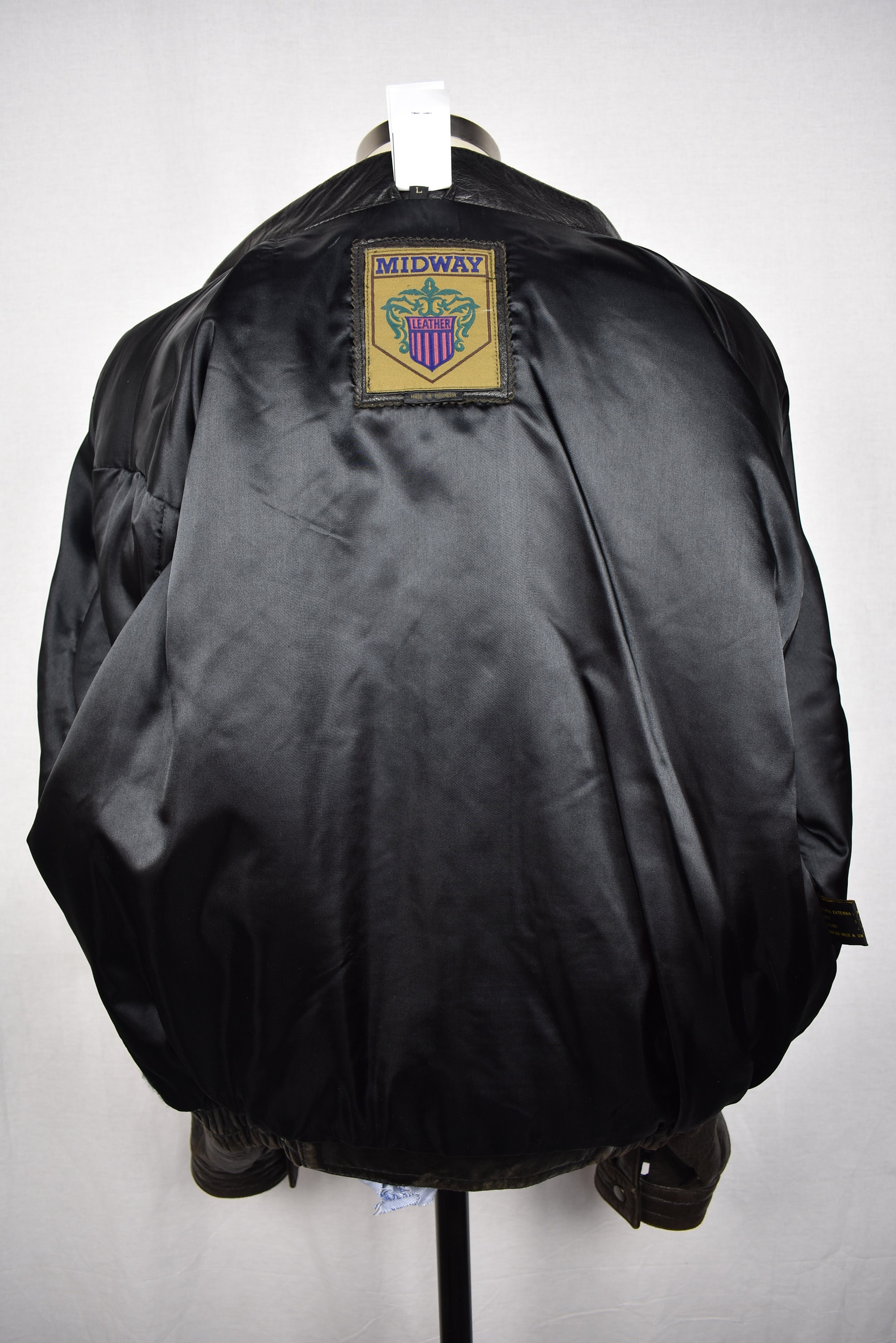 Midway Leather Solid Brown 100% Leather Full Zip Flight/bomber