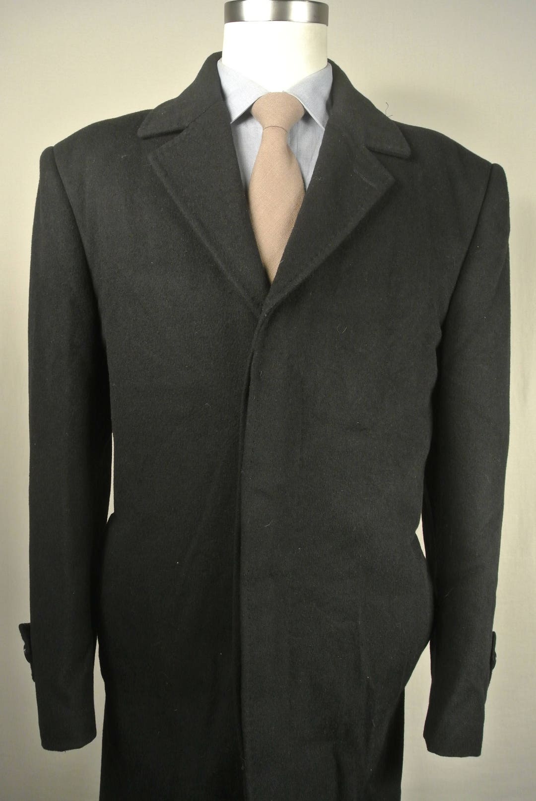 Willerby Smith Solid Black Wool/cashmere Blend Three Button - Etsy