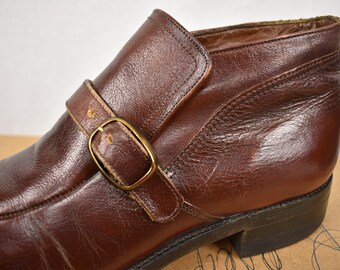 JC Penney Brown Moc Toe Monk Strap Ankle Boot Size: 9.5B - Etsy display picture 2