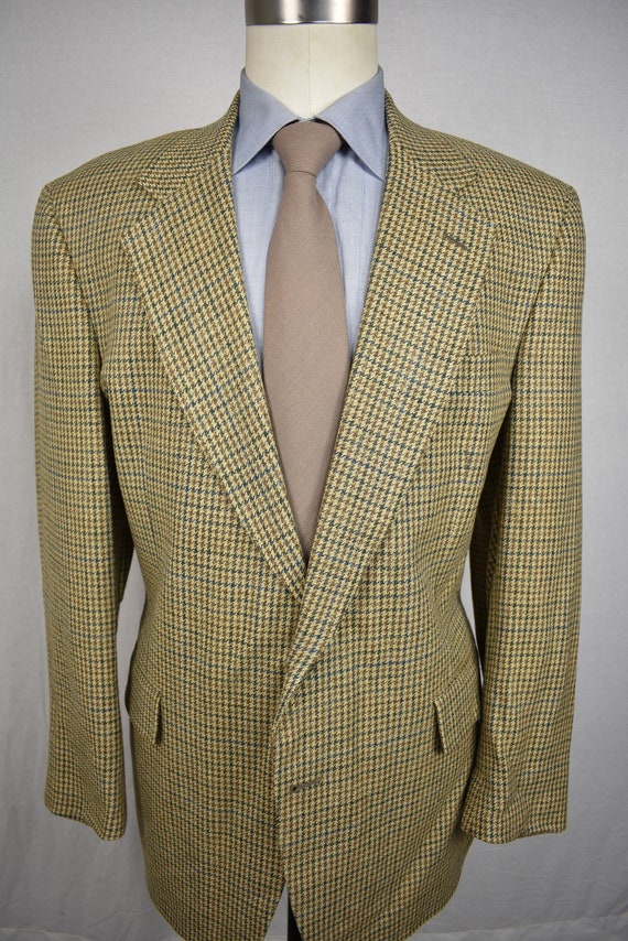 Jos. A. Bank Brown Houndstooth Wool/silk Blend Two Button