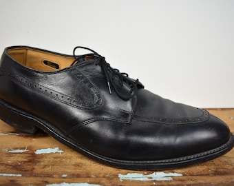 Allen Edmonds Kingsley Cuero negro Split Moc Toe Lace Up Blucher Tamaño: 12D