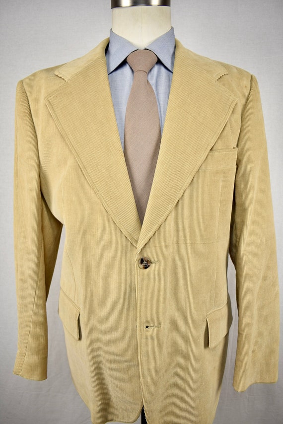 Cortefiel Manteau de sport a deux boutons en velours cotele de coton marron clair uni Taille 44R Etsy France