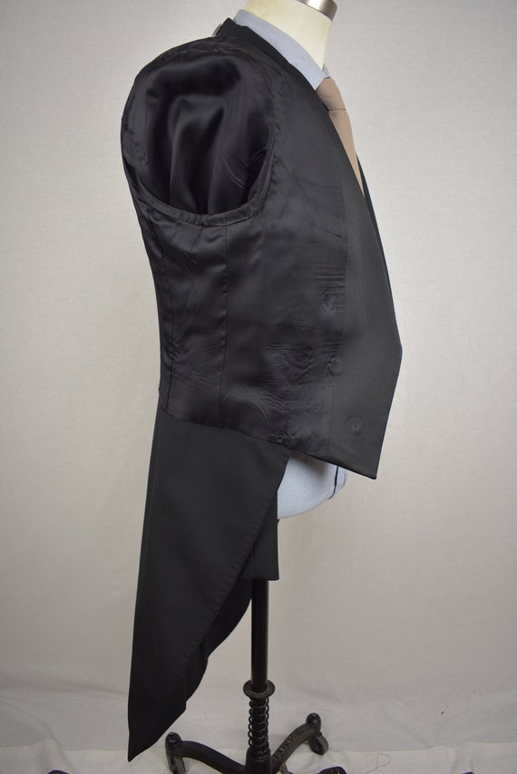 1976-1994 Unbranded Solid Black Wool Tail Coat Si… - image 8