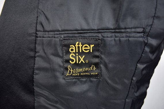 1970's After Six Solid Black Wool One Button Dinn… - image 6