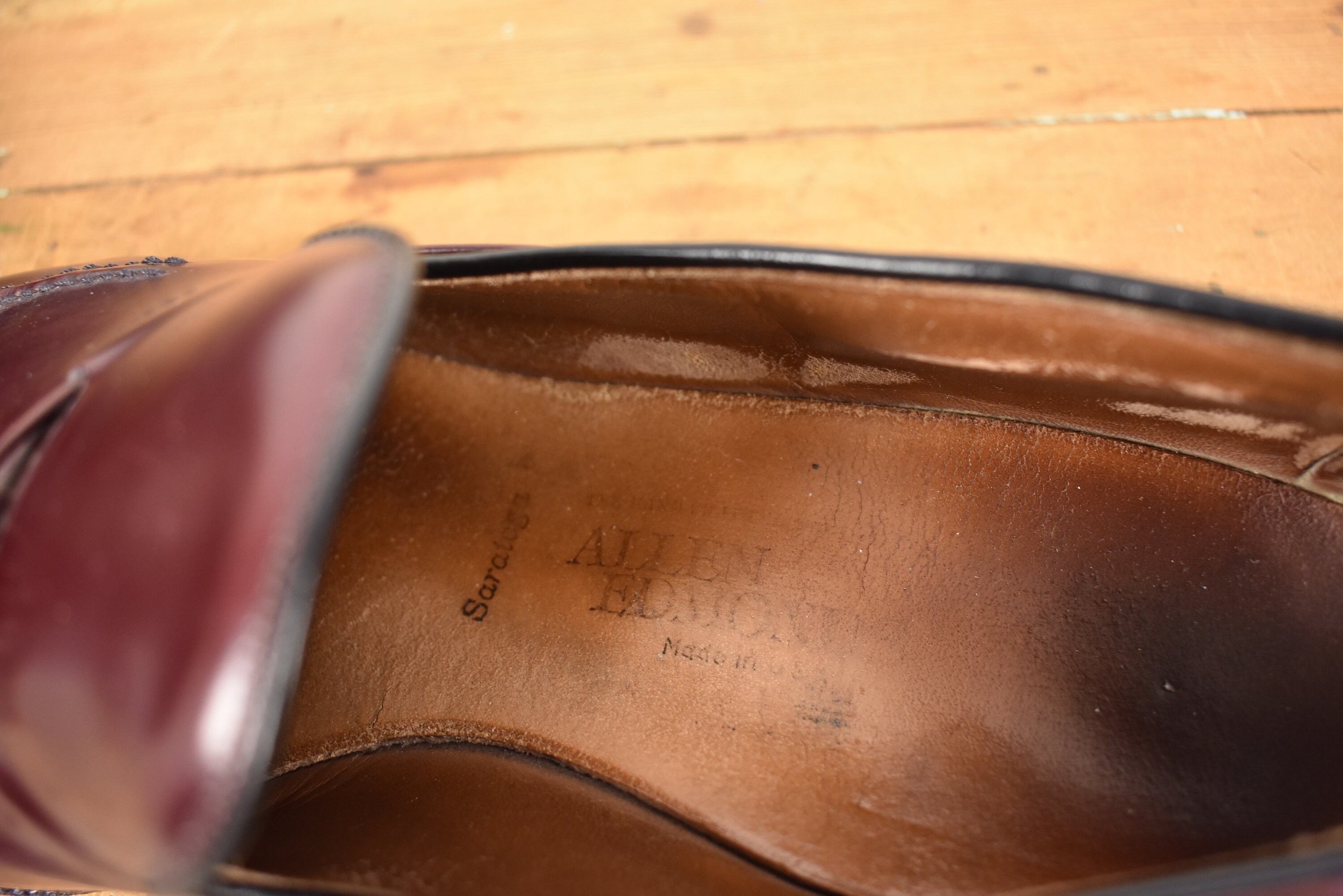 Allen Edmonds Saratoga Merlot Moc Toe Tassel Loafer Size  display picture 2