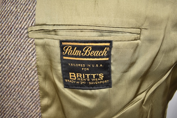 1976-1994 Palm Beach Man in Wool Brown Striped Tw… - image 7