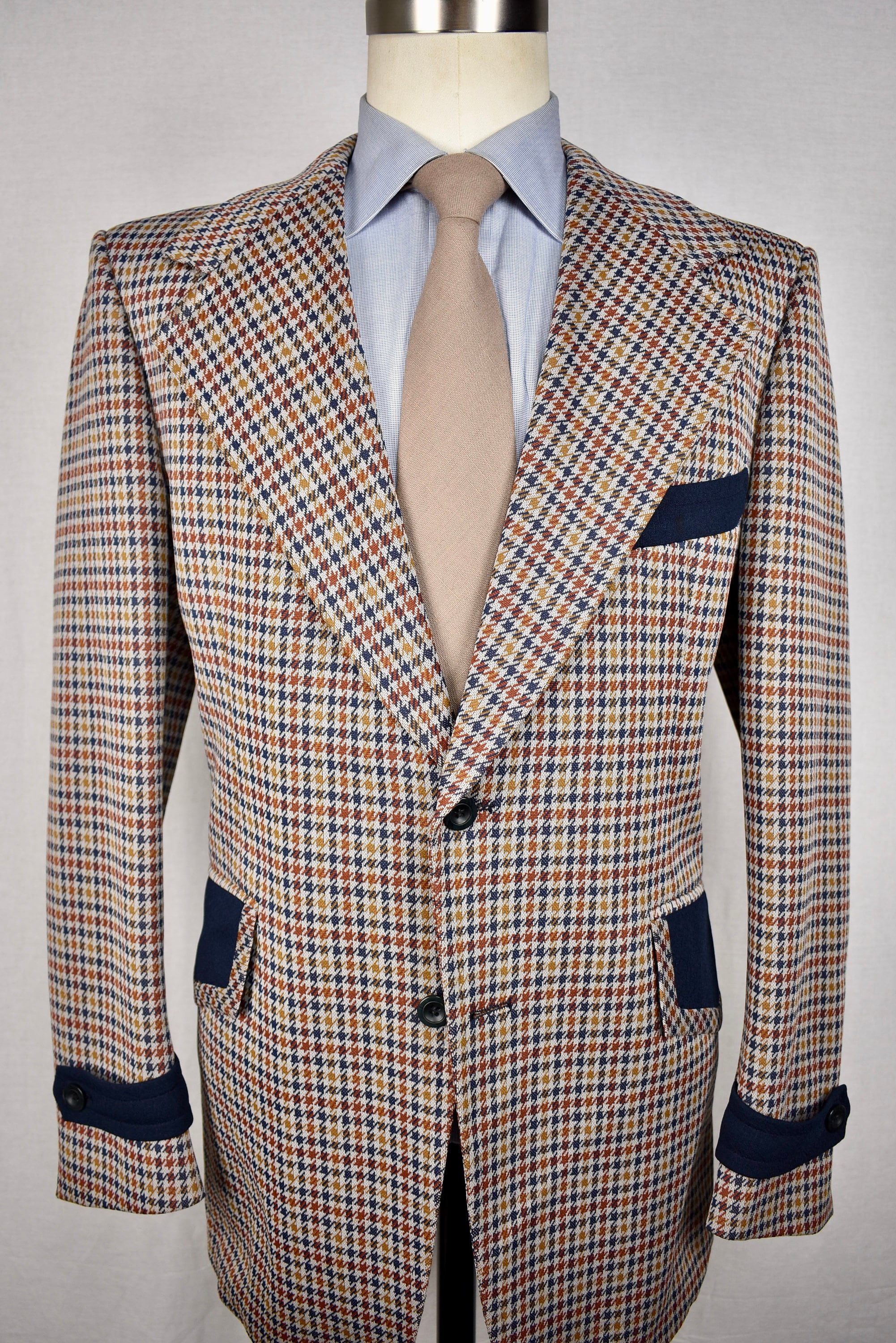 【WELLDER】Houndstooth Check Coat HUGO - Houndstooth-check coat with concealed closure - Brown