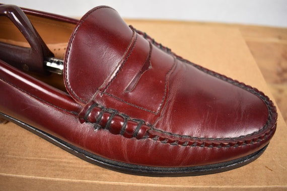 E.T. Wright Solid Burgundy Leather Moc Toe Penny … - image 7