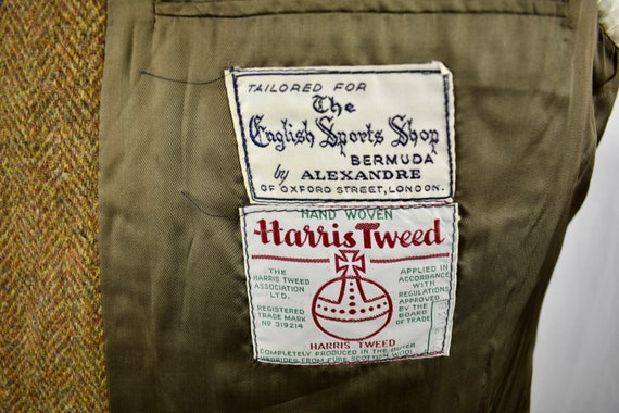 Harris Tweed Brown Herringbone Wool Three Button … - image 8