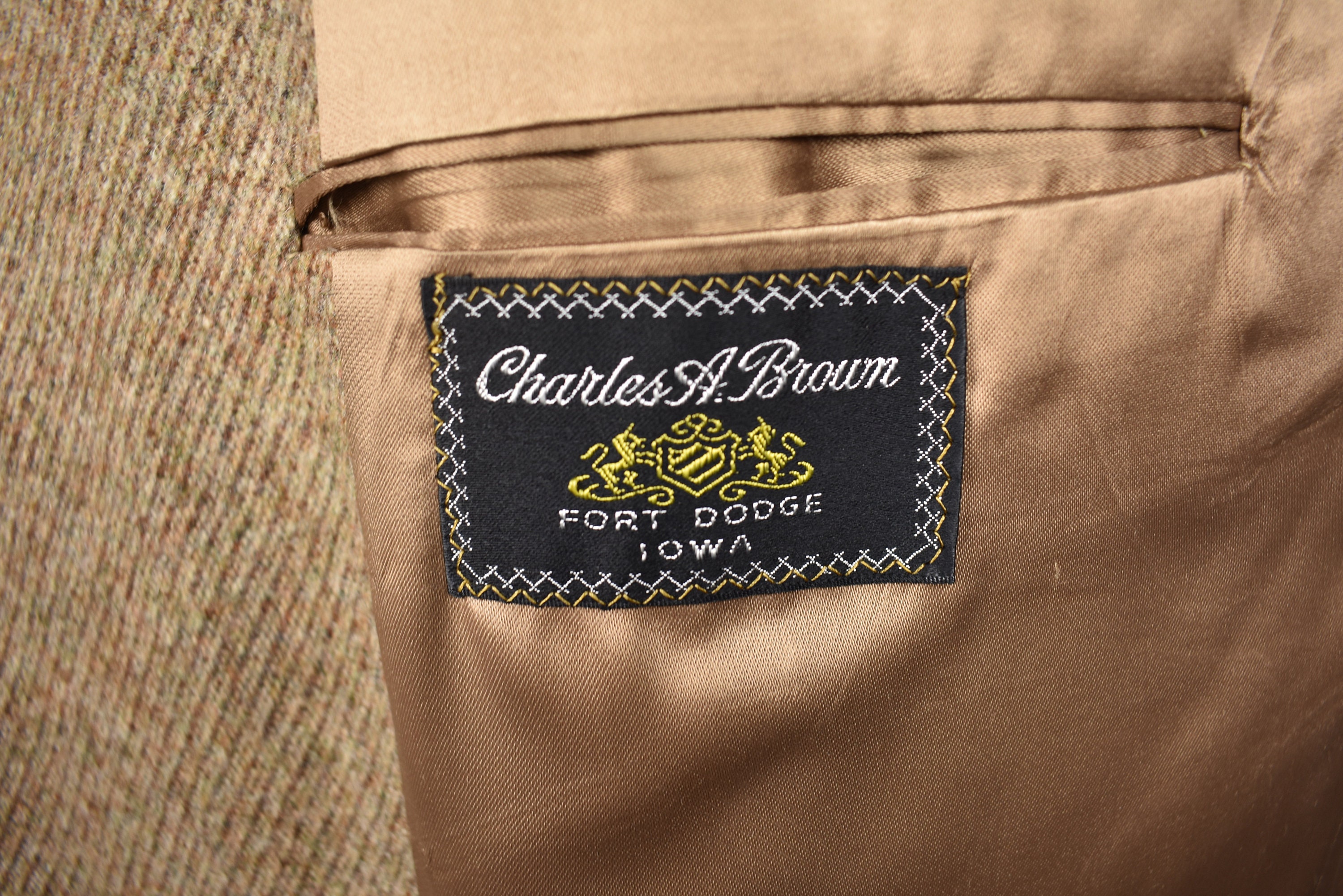 1970's Charles A. Brown Solid Brown Wool Three Button Overcoat Size ...