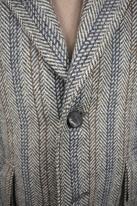 1970's Cricketeer Gray Herringbone/Striped Wool T… - image 2