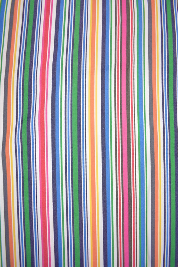 Facconable Multi-Color Striped Button Down Collar… - image 5