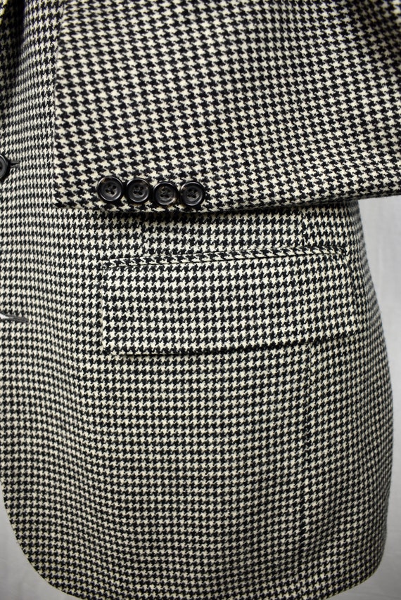 Linett Ltd Black/White Houndstooth Wool Two Butto… - image 4
