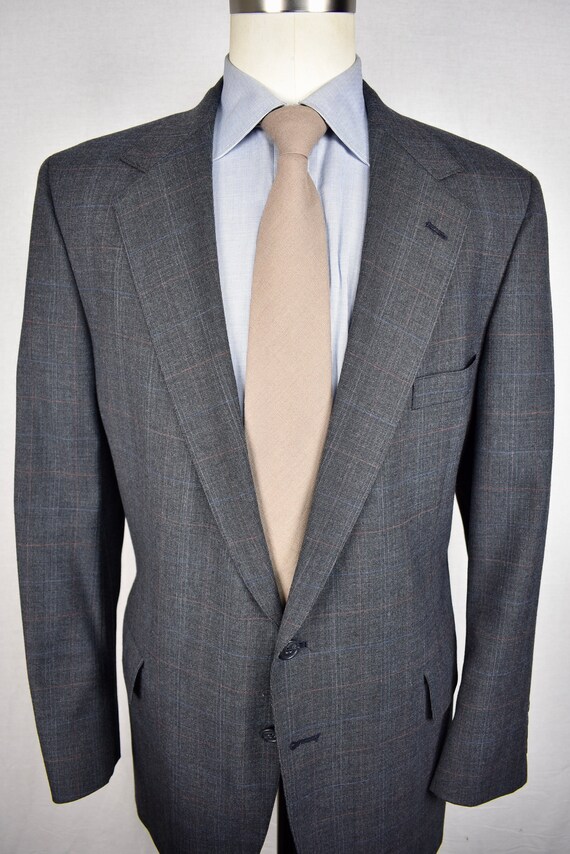Christian Brooks Dark Gray Checked Wool Blend Two 