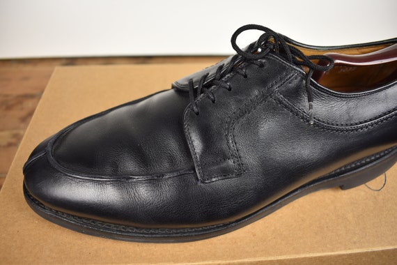Allen Edmonds Mens 10D Stockbridge Shoes‎ Leather Black Split Toe Blucher USA s-l400.jpg main image 4