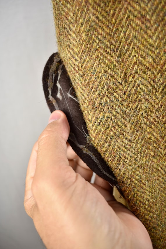 Harris Tweed Brown Herringbone Wool Three Button … - image 6