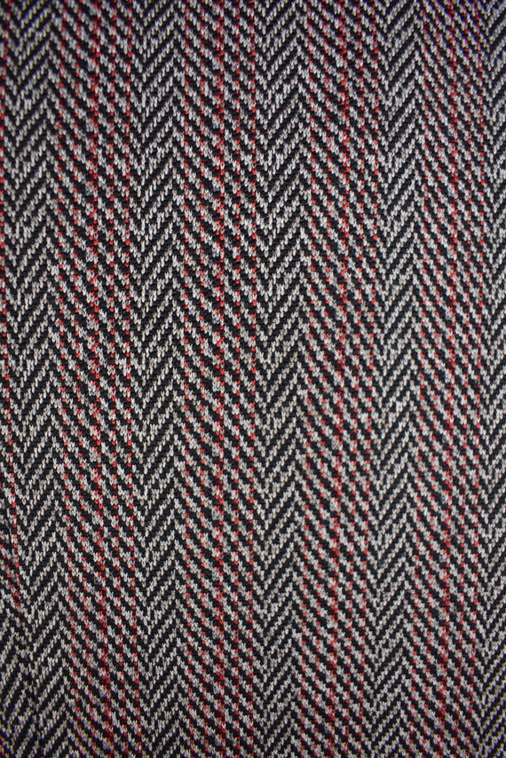 1970's PBM Red/Black/Gray Herringbone Polyester T… - image 6