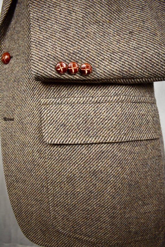 1976-1994 Palm Beach Man in Wool Brown Striped Tw… - image 4