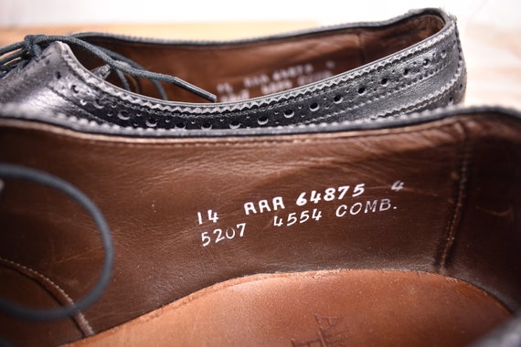 Allen Edmonds Sanford Schwarz Brogued Cap Toe Lace Up Blucher GroBe 14AAA Etsy