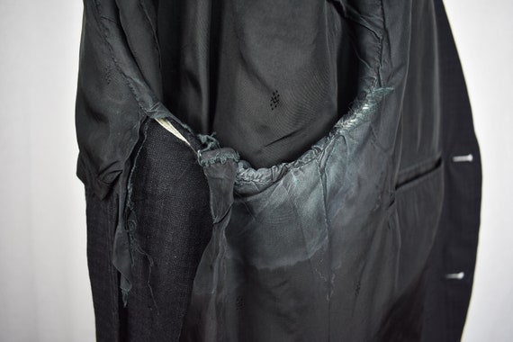 1949-1962 Eagle Clothes Solid Black Wool Three Bu… - image 8