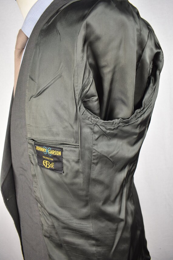 Johnny Carson Solid Greenish Gray Wool Blend Two … - image 7