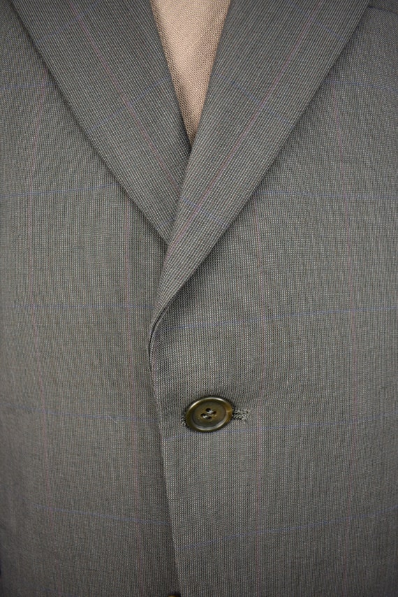Johnny Carson Solid Greenish Gray Wool Blend Two … - image 2