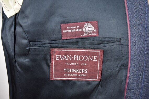 1976-1994 Evan Picone Medium Blue Striped Wool Tw… - image 6