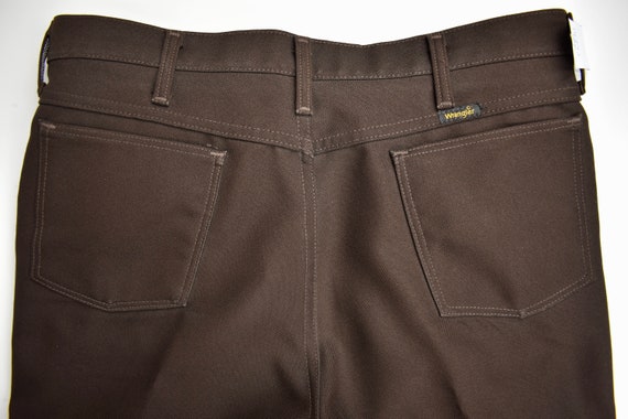1980-90's Wrangler Solid Brown 100% Polyester Fla… - image 9