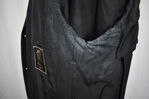1949-1962 Eagle Clothes Solid Black Wool Three Bu… - image 9