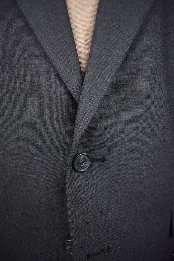 Corbin Solid Dark Gray Worsted Wool Two Button Tw… - image 2