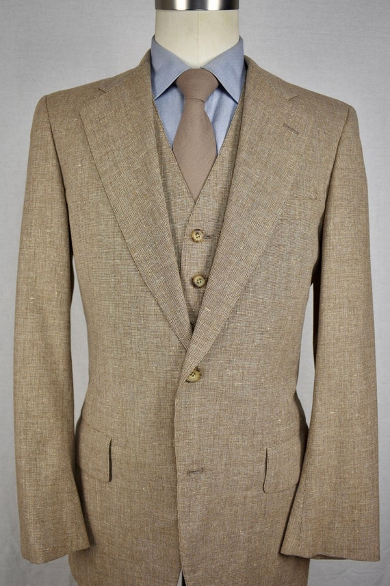 1960-70's Corbin Brown Wool Blend Two Button Three