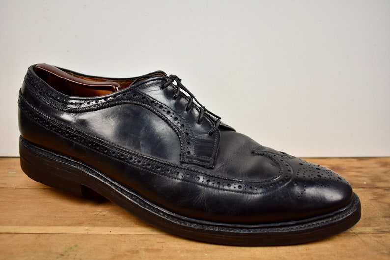 Unknown Black Longwing Gunboat Blucher W/ Brogued Styling Size: 12D image 1