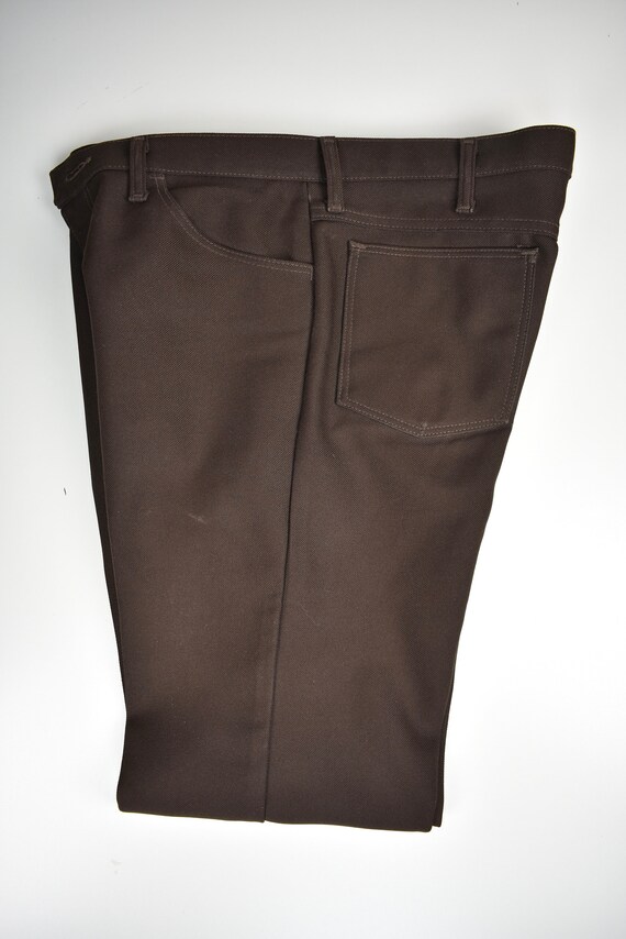 1980-90's Wrangler Solid Brown 100% Polyester Fla… - image 2